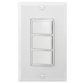 Baomain Triple Rocker Combination Switch 15 Amp 120 Volt 3 Individual Switches Commercial Grade With Ground Screw White Wall