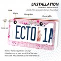 Xigua Cute Pink Sheep License Plate Frames 2 Pack Waterproof Aluminum Alloy Car Tag Holder Holes Covers With Screw Caps Auto