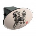 Unicorn Traditional Chinese Ink Painting Oval Tow Trailer Hitch Cover Plug Insert