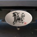 Unicorn Traditional Chinese Ink Painting Oval Tow Trailer Hitch Cover Plug Insert