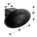 Carved Bass Fish Fishing Hook Oval Tow Trailer Hitch Cover Plug Insert