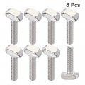 Uxcell M6x25mm T-slot Drop-in Stud Sliding Bolt Screw Carbon Steel For 30 Series Aluminum Profile 8pcs