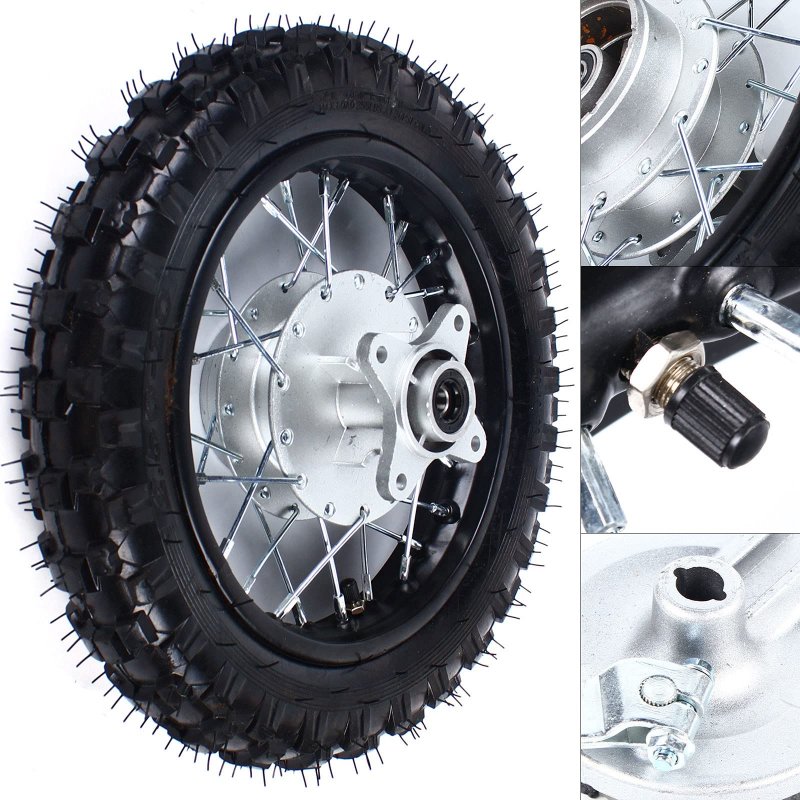 10 Rear Wheel 2 50-10 Rim Tire Assembly For Dirt Bikes 50cc 70cc 110cc Pw50