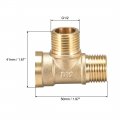 Uxcell Brass Tee Pipe Fitting G1 2 Male X Female T-shaped Connectors Coupler