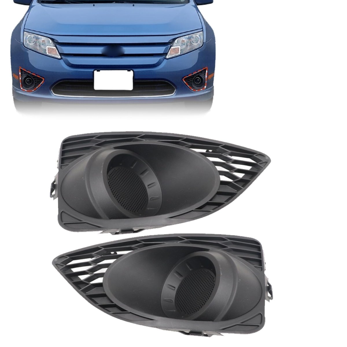 2pcs Front Fog Light Cover Left And Right For Ford Fusion 2010 2011 2012 Replace Ae5z17e810fa Ae5z17e811fa