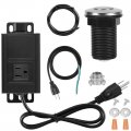 Hk Garbage Disposal Air Switch Kit With Power Cord Sink Top Waste Disposer Stainless Steel On Off Push 2 5 Button Aluminum 