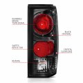 Amerilite Black Euro Tail Lights For 1982-1993 Chevy S-10 Gmc S-15 Sonoma Passenger And Driver Side