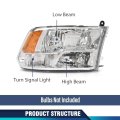 Headlight Assembly Passenger Right Side W O Bulbs For Dodge Ram 1500 2500 3500 2009-2018 Factory Style Front Headlamp