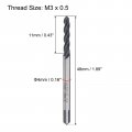 Uxcell M3 X 0 5 Spiral Flute Thread Tap Metric Machine Threading Hss Nitriding Coated Round Shank With Square End H2 Tolerance