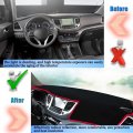 Yofamo Dashboard Cover Dash Mat Pad Carpet Custom Fit For Hyundai Tucson 2016 2017 2018 Accessories Anti-skid Center Console