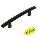Cosmas 2363-3fb Flat Black Subtle Arch Cabinet Hardware Handle Pull 3 Hole Centers 25 Pack 