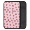 Uniceu Car Interior Decor Accessories Center Console Armrest Cushion Pad Pink Strawberry Cute Print Neoprene Box Protector