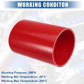Uxcell 4 Id 6 Length 4-ply Reinforced High Temp Straight Coupler Silicone Reducer Hose Red For Car Intercooler Intake Piping