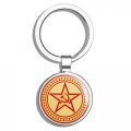 Glover Trading Soviet Communist Star Symbol Ussr Round Stainless Steel Metal Key Chain Keychain Ring Double Sided Deisgn 