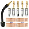 Mig130-050 50 Pcs Mig Wire Feeder Welder Consumables 20-pcs 030a Tip 0 35a 5-pcs Nozzle Holder And Swan Neck Use For Mig-130a 