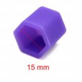 Uxcell 20pcs 15mm Rubber Car Wheel Tire Nut Screw Lug Dust Cover Caps Hub Protector Purple