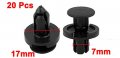 Uxcell 20 Pcs Black Plastic Rivet Clips 7mmx13mmx17mm
