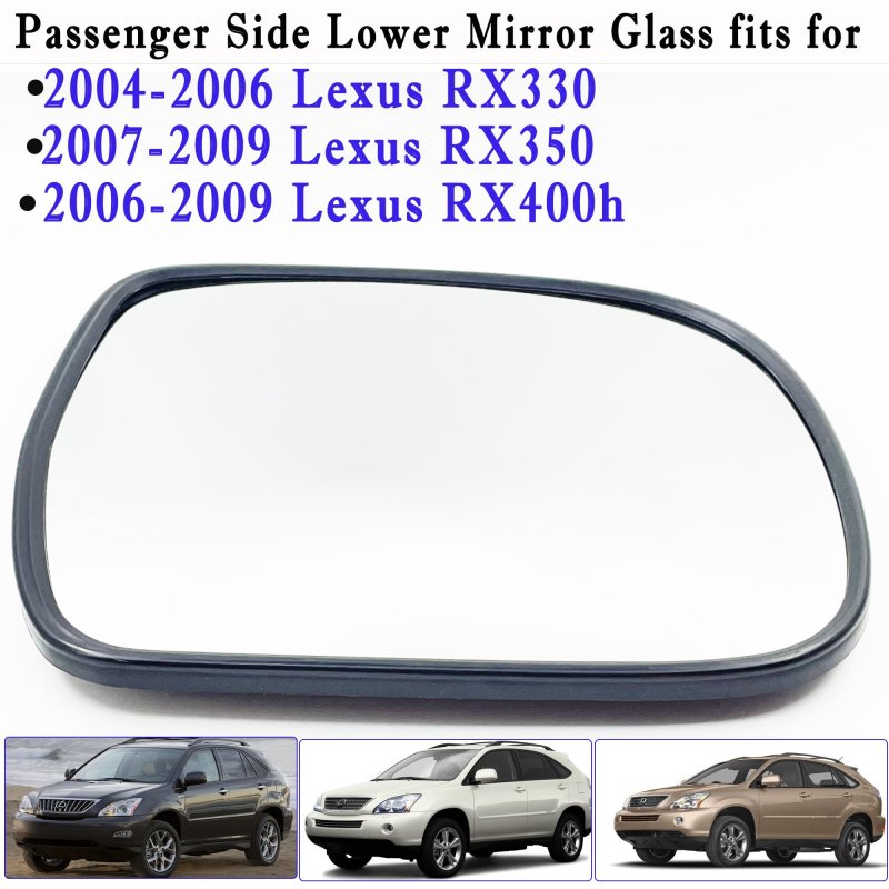 Passenger Side Heated Mirror Glass With Rear Holder For Lexus Rx330 2004 2006 Rx350 2007 2009 And Rx400h Right Replacement