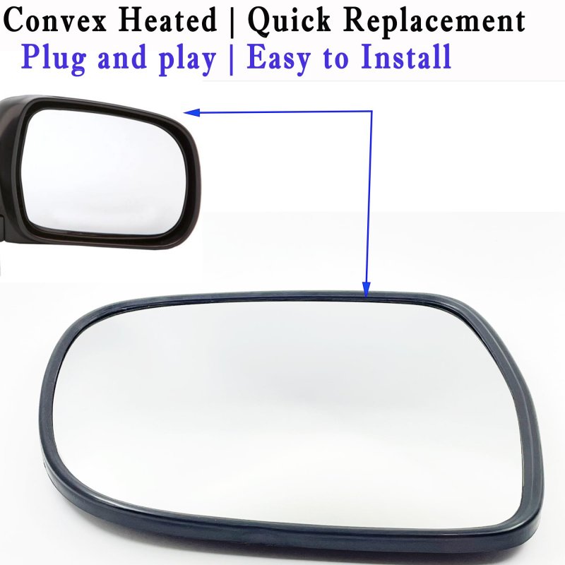 Passenger Side Heated Mirror Glass With Rear Holder For Lexus Rx330 2004 2006 Rx350 2007 2009 And Rx400h Right Replacement