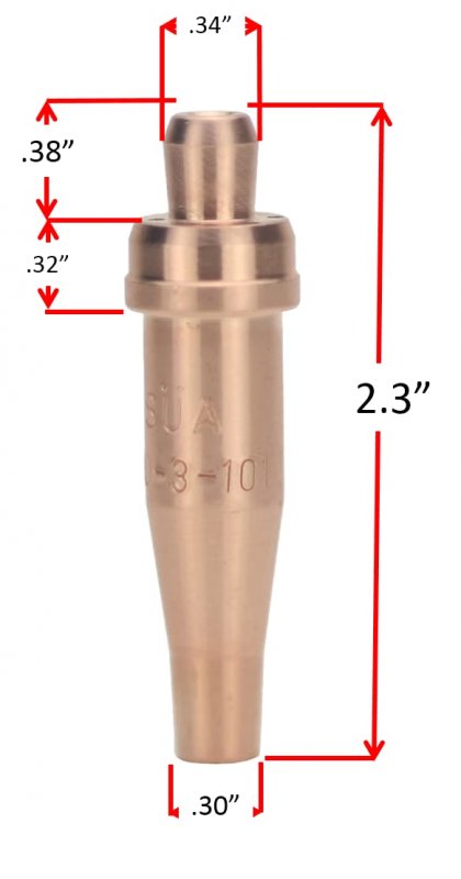 Sa Aa 3 Pack 3-101 Acetylene Cutting Tip For Victor Torches Sizes00 And 0 Small Series