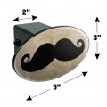 Curly Mustache Oval Tow Trailer Hitch Cover Plug Insert