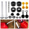 Universal Gas Can Spout Replacement Kit 4 Screw Collar Caps 2 Coarse Thread And Fine White Spouts Rubberkets Nozzle With 