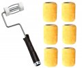 Value Set Of Alazco 3 Mini Paint Roller 5-wire Cage Frame 6 Covers For Painting Trims Edges Corners Small Areas Multi-purpose 1 