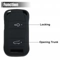 X Autohaux Two Button Car Keyless Entry Remote Key Fob Case Cover Protector Black Silicone For Porsche Macan Cayenne 718 911