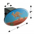 Kangaroo Hopping In The Australian Outback Oval Tow Trailer Hitch Cover Plug Insert