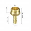 Uxcell Brass Barb Hose Fitting Connector Adapter 8 5mm Barbed X G1 2 Male Pipe 5pcs