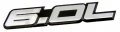 6 0l Liter In Silver On Black Highly Polished Aluminum Car Truck Engine Swap Nameplate Badge Logo Emblem For Gmc Yukon Sierra