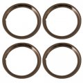 Set Of 4 New Chrome Plated Steel 16 Inch Beauty Trim Rings With Metal Clip Retention System Part 1516c