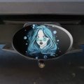 Watercolor Sketch Of A Modern Day Mermaid Oval Tow Trailer Hitch Cover Plug Insert