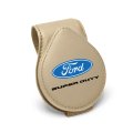 Ford Super Duty Logo Beige Faux Leather Magnetic Sunglass Holder Car Sun Visor Mount Clip Official Licensed 2 5 In X 3 38