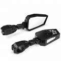 Aluminum Utv Side Mirrors With Led Rock Lights Left Right Set Cage Mount Fits Polaris Rzr Roll Bar 