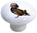 Set Of 2 Mandarin Duck Ceramic Cabinet Drawer Knob 