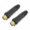 Uxcell Tig Welding Cable Panel Connector Plug Quick Fitting Dkj 35-50 Black 2pcs
