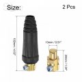 Uxcell Tig Welding Cable Panel Connector Plug Quick Fitting Dkj 35-50 Black 2pcs
