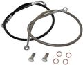 Pred500-r Stainless Steel Braided Rear Brake Line With Ptfe Teflon And Clear Pvc Cover Triple Chrome Plated Fittings Banjo 