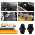 6an Male To 5 8 X 18 Inverted Flare Thread Adapter Fittings Aluminum Straight Black