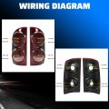Hecasa Tail Light Compatible With 2007-2009 Dodge Ram 1500 2500 3500 Pickup Taillight Lamp Assembly Pair Replacement For