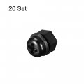 Uxcell Nylon Screw Nut Washer Assortment Kit M6x10mm Round Head Machine Bolt Nuts Flat Washers Black 20 Set