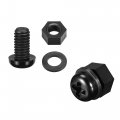 Uxcell Nylon Screw Nut Washer Assortment Kit M6x10mm Round Head Machine Bolt Nuts Flat Washers Black 20 Set