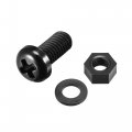 Uxcell Nylon Screw Nut Washer Assortment Kit M6x10mm Round Head Machine Bolt Nuts Flat Washers Black 20 Set