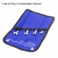 Uxcell Combination Wrench Set Metric 6-9mm Open End And Box Cr-v Steel With Rolling Pouch 4-piece