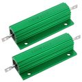 2 Pcs 100w 1 Ohm Screw Tap Mounted Aluminum Housed Wirewound Resistors 
