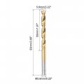 Uxcell High Speed Steel Straight Shank Twist Drill Bit Fully Ground Titanium Coated 5 6mm Diameter 93mm Total Length 50mm 2 Pcs