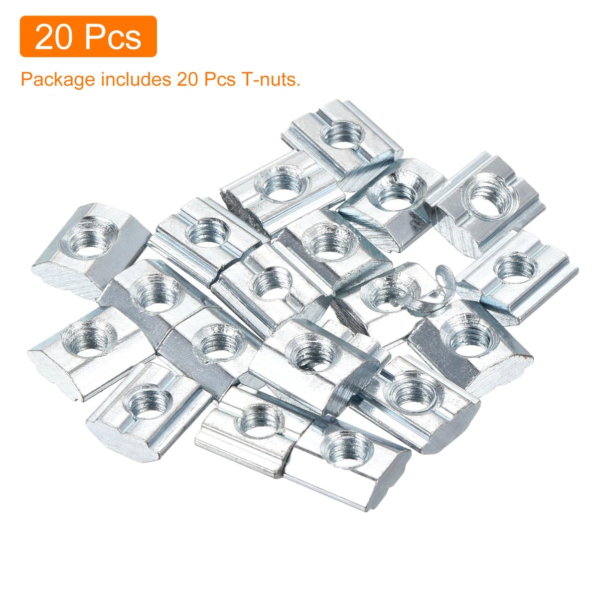 20pcs M4 T Nut Tee Sliding Slots T-slot Hammer Nut Block Square Nuts Fastener Carbon Steel Zinc Plated For Aluminum Extrusion