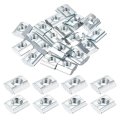 20pcs M4 T Nut Tee Sliding Slots T-slot Hammer Nut Block Square Nuts Fastener Carbon Steel Zinc Plated For Aluminum Extrusion 