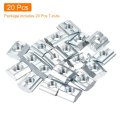 20pcs M4 T Nut Tee Sliding Slots T-slot Hammer Nut Block Square Nuts Fastener Carbon Steel Zinc Plated For Aluminum Extrusion